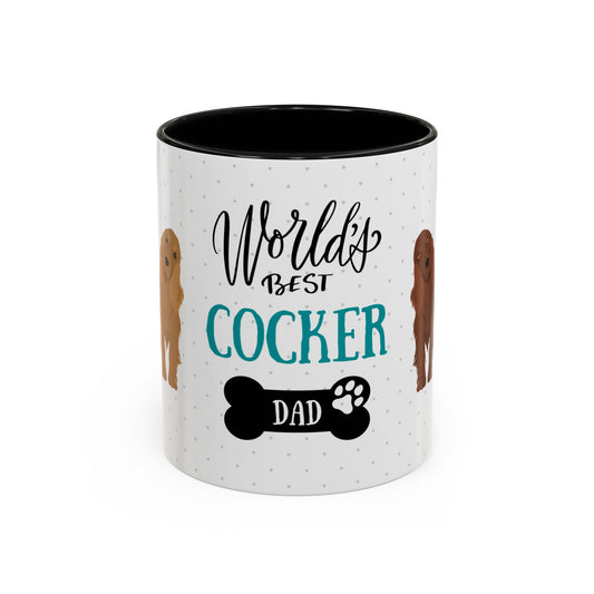 World's Best Cocker Spaniel Dad Coffee Mug - Cute Dog Lover Gift