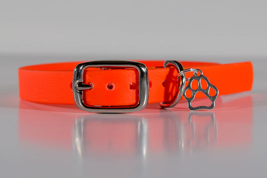 Hand-made BioThane Collar in Orange