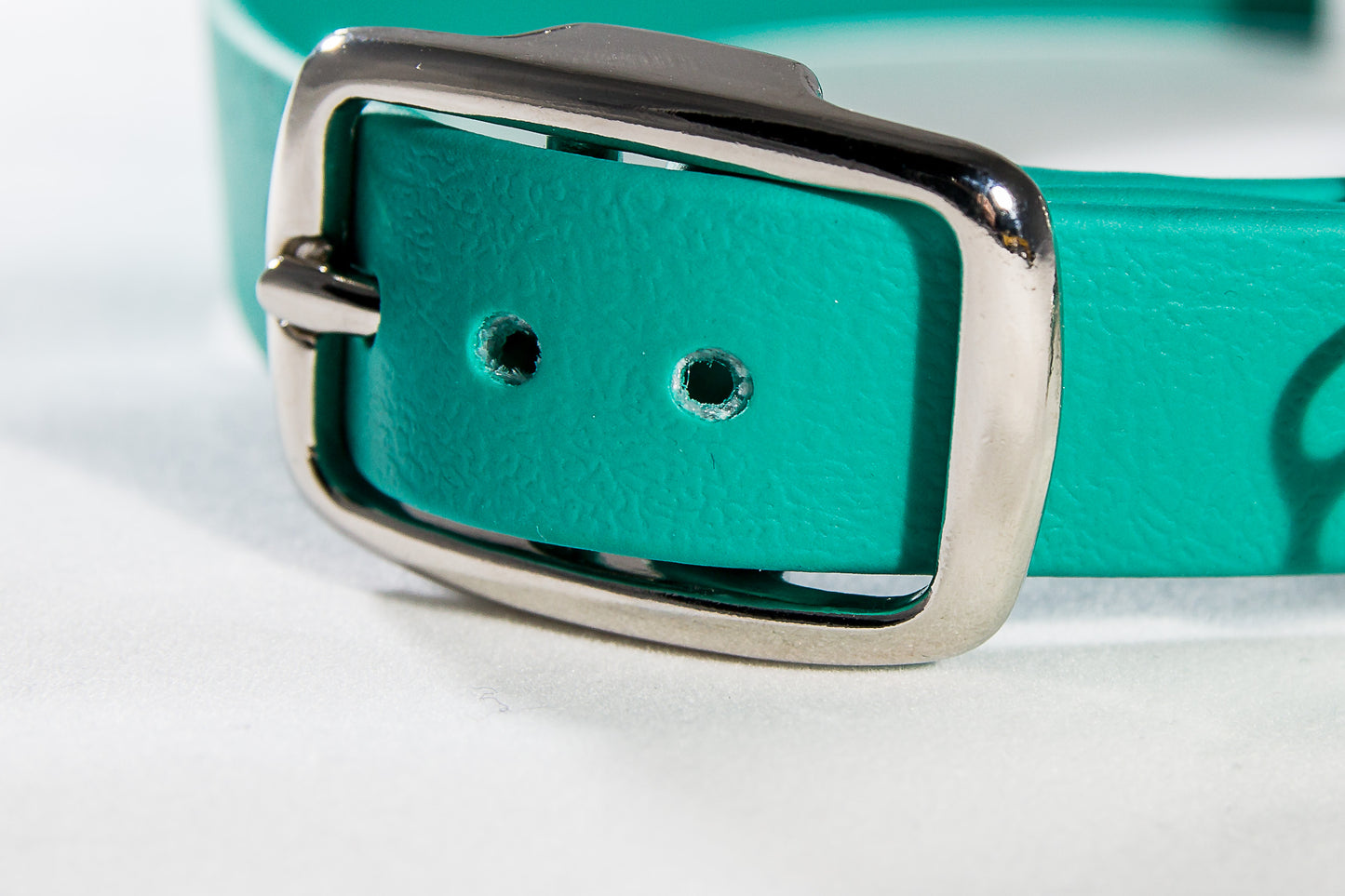 Hand-made BioThane Collar in Teal
