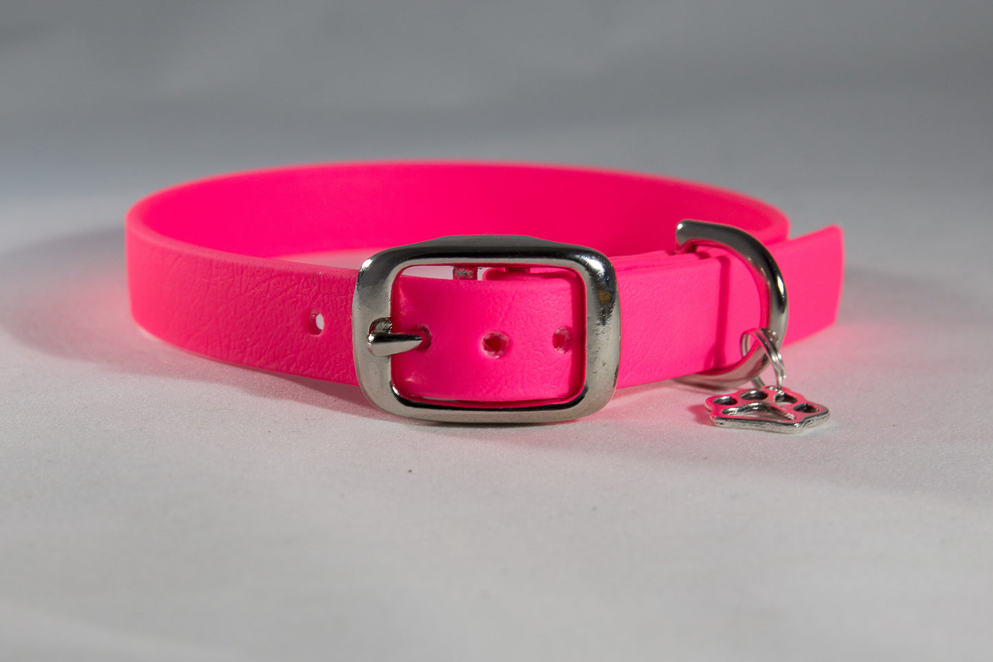 Hand-made BioThane Collar in Cerise