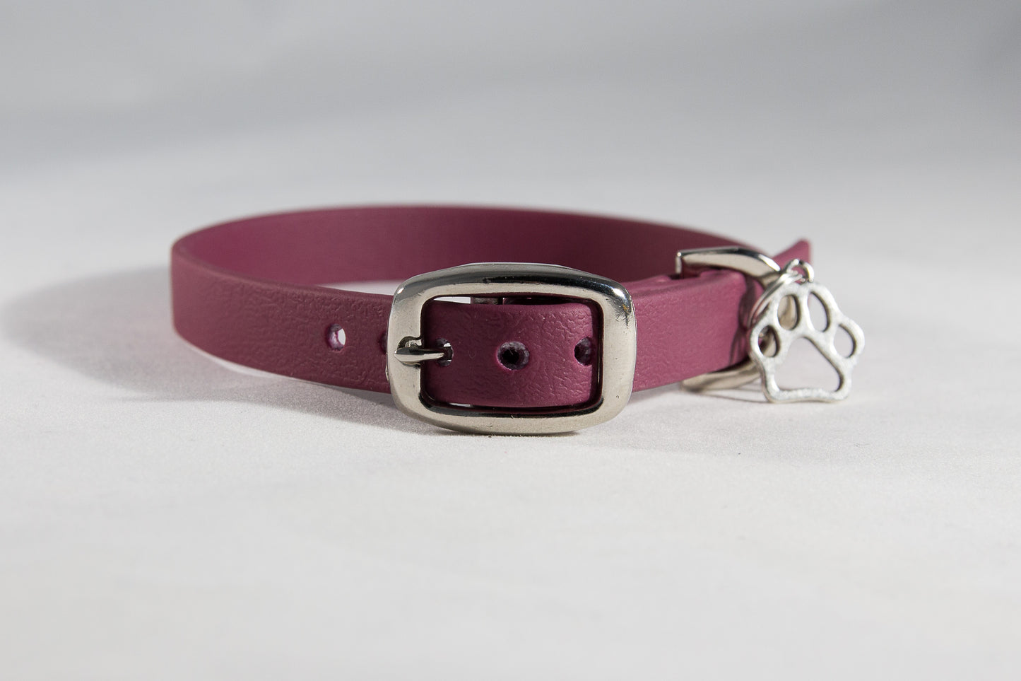 Hand-made BioThane Collar in Wine