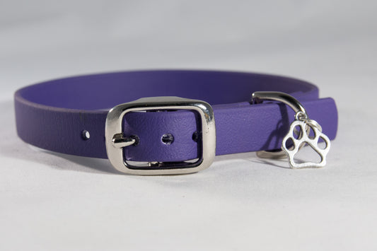 Hand-made BioThane Collar in Purple
